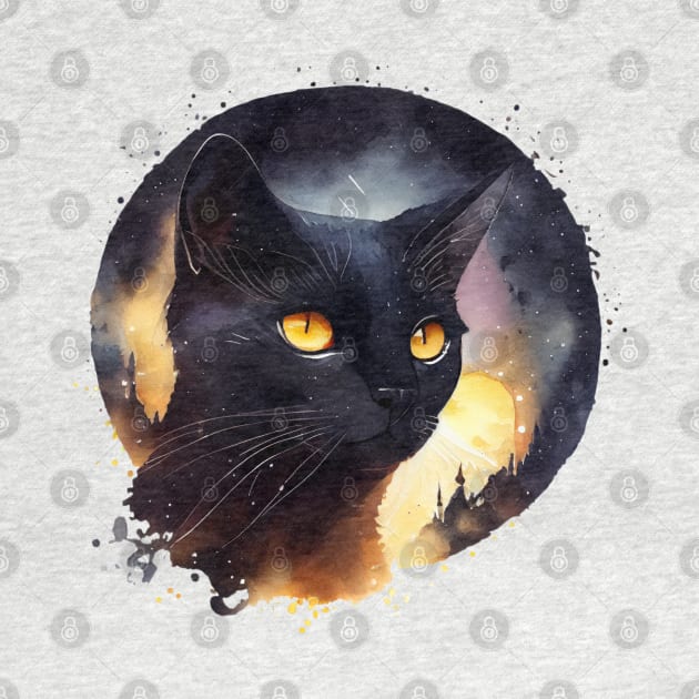 Watercolor cat art by A tone for life